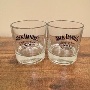 Set of 2 JACK DANIEL'S Old No.7 Whiskey on the Rocks Glasses